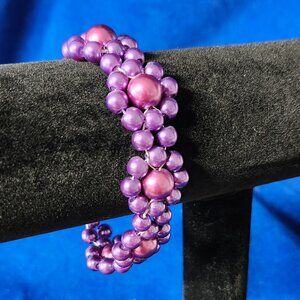 Vibrant Purple Daisy Bracelet